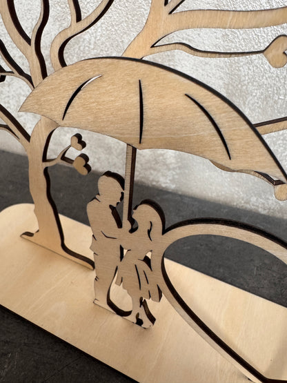 Portafoto in Legno Personalizzato "Love is in the air"