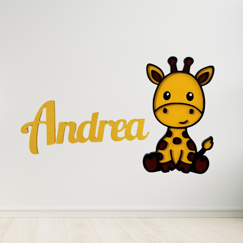 Animaletto 3D in Legno con Nome Personalizzato