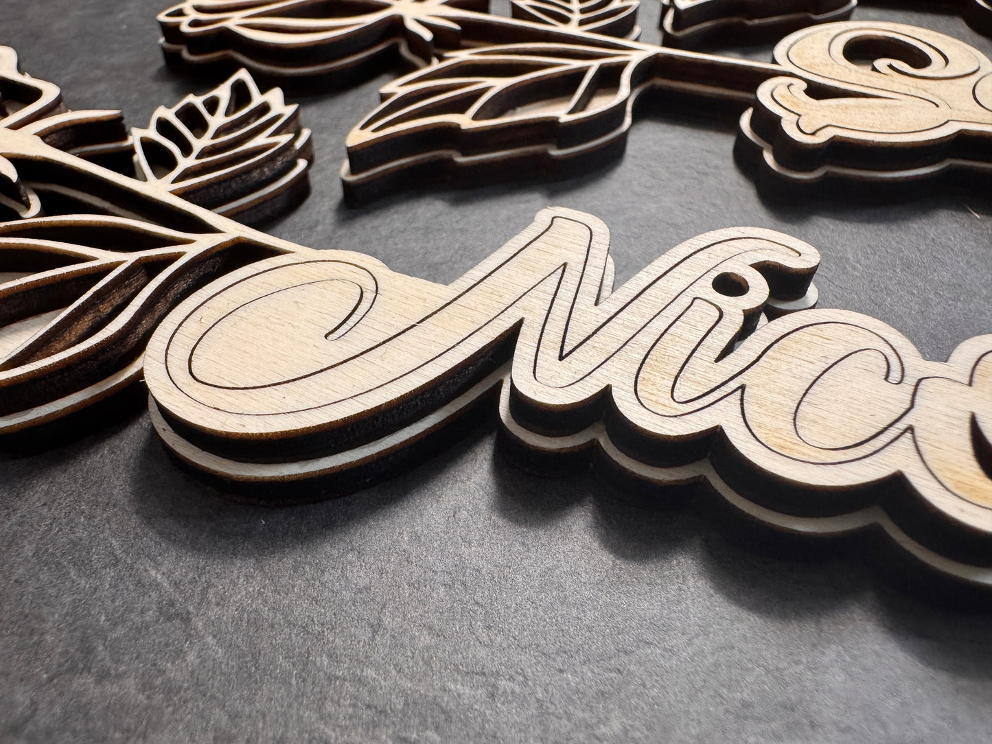 Rosa in Legno Personalizzata con Nome 3D🌹