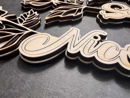 Rosa in Legno Personalizzata con Nome 3D🌹