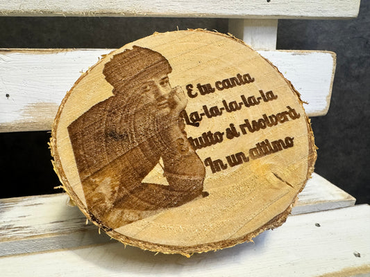 Tronchetto in legno personalizzato con incisione Frase