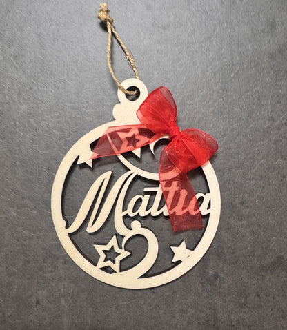 Pallina di Natale in Legno con nome