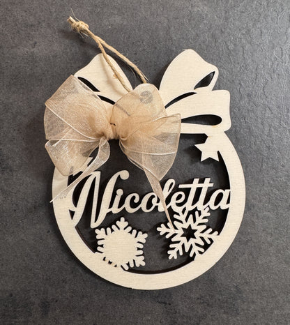 Pallina di Natale in Legno con nome