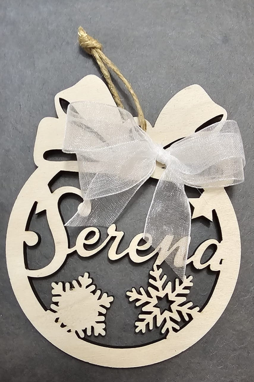 Pallina di Natale in Legno con nome