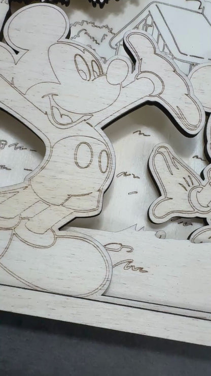 Decorazione in legno Topolino 3D