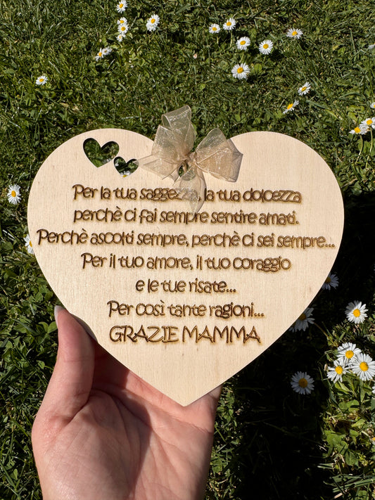Cuore in Legno Festa della Mamma ❤️