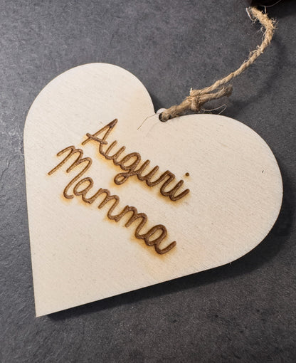Cuore in legno Festa della Mamma con manine 3D ❤️