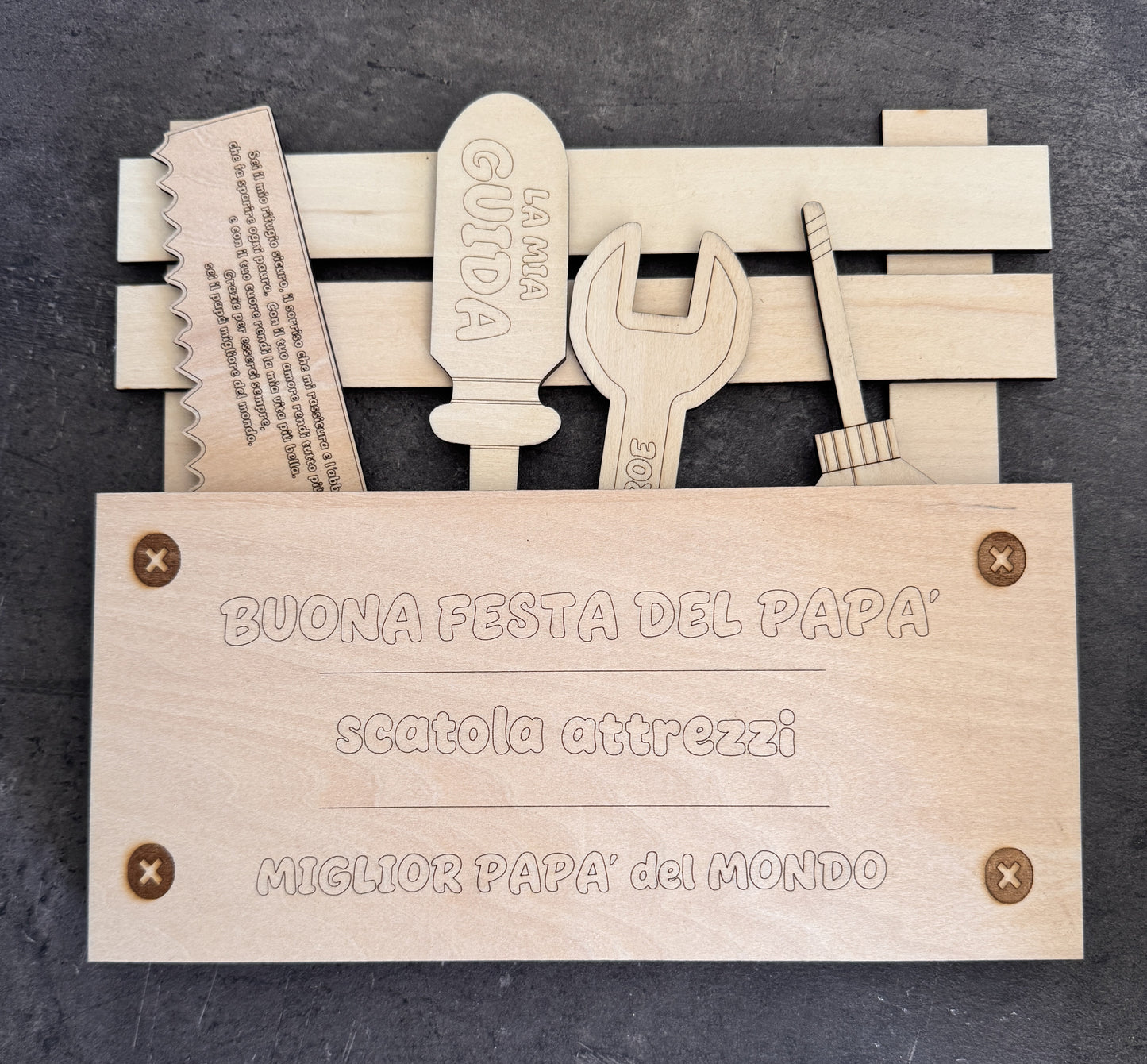 Cassetta degli Attrezzi in Legno Personalizzata per Papà