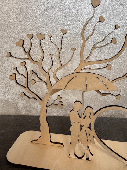 Portafoto in Legno Personalizzato "Love is in the air"