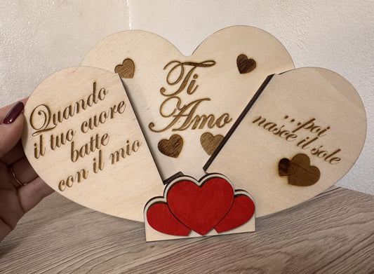 Cuore Personalizzato in legno con Dedica