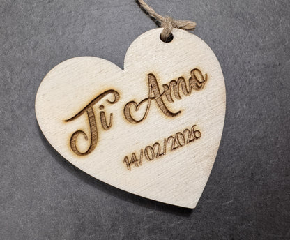 Quadretto in Legno "Love" Personalizzato con Foto Incisa