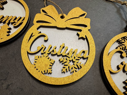Pallina di Natale in "Special GOLD EDITION" personalizzata con nome