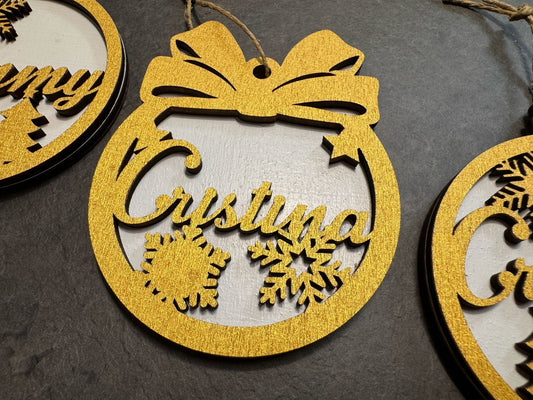 Pallina di Natale in "Special GOLD EDITION" personalizzata con nome