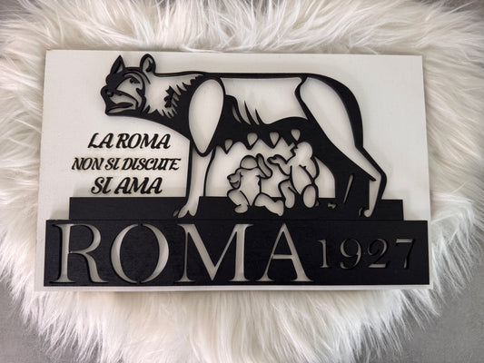 Targa in Legno 3D “La Roma non si discute, si ama”