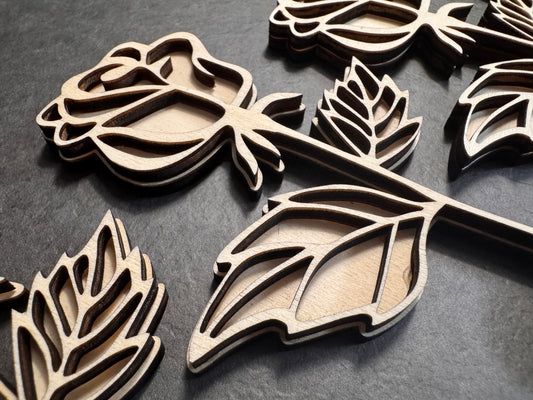 Rosa in Legno Personalizzata con Nome 3D🌹