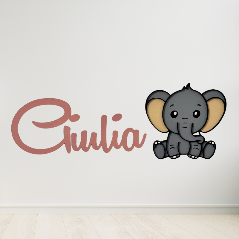 Animaletto 3D in Legno con Nome Personalizzato