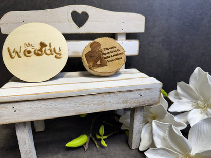 Tronchetto in legno personalizzato con incisione Frase