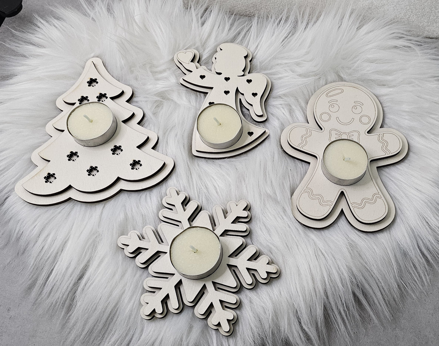 Portacandele Natalizi in Legno