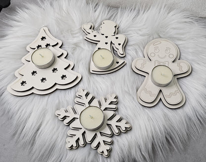 Portacandele Natalizi in Legno